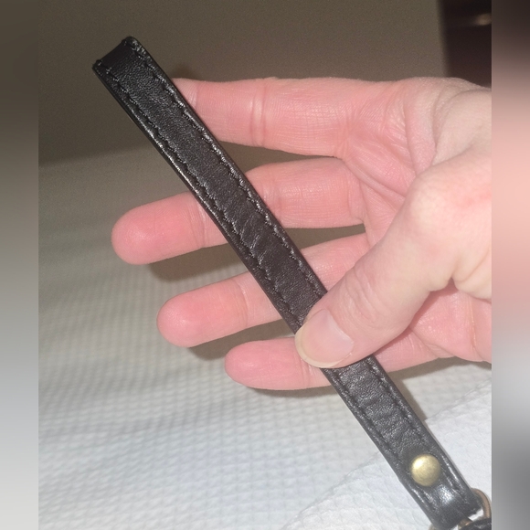 Vintage Burberry Black Pebbled Leather Zip Organizer Wristlet Nova Check - Picture 13 of 13